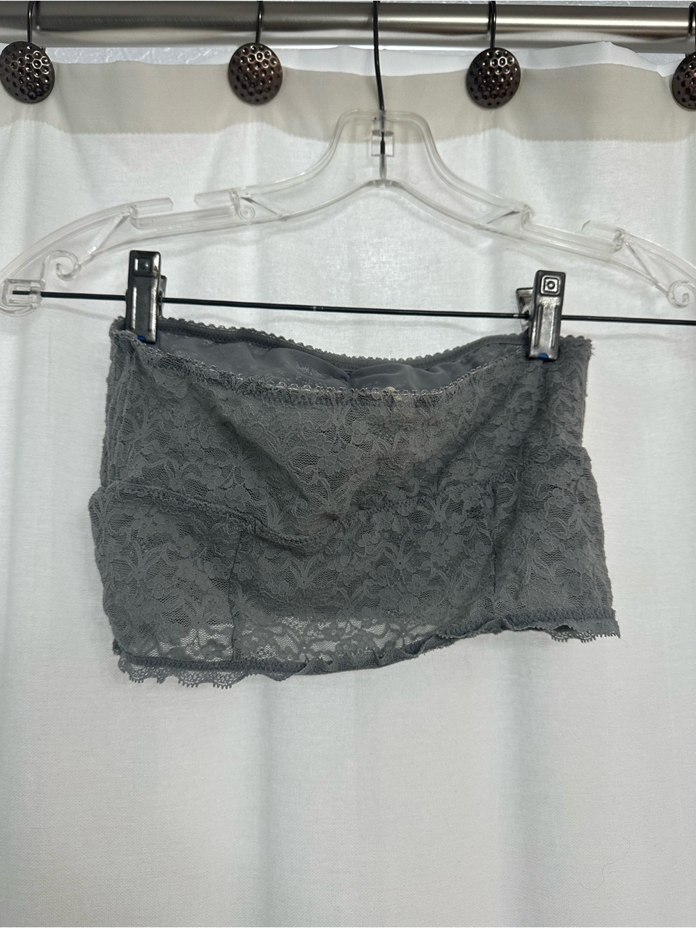 aerie Gray Lace Strapless Bandeau - Picture 2 of 4